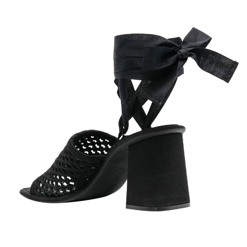 Miu Miu Black Fabric Platform Sandals