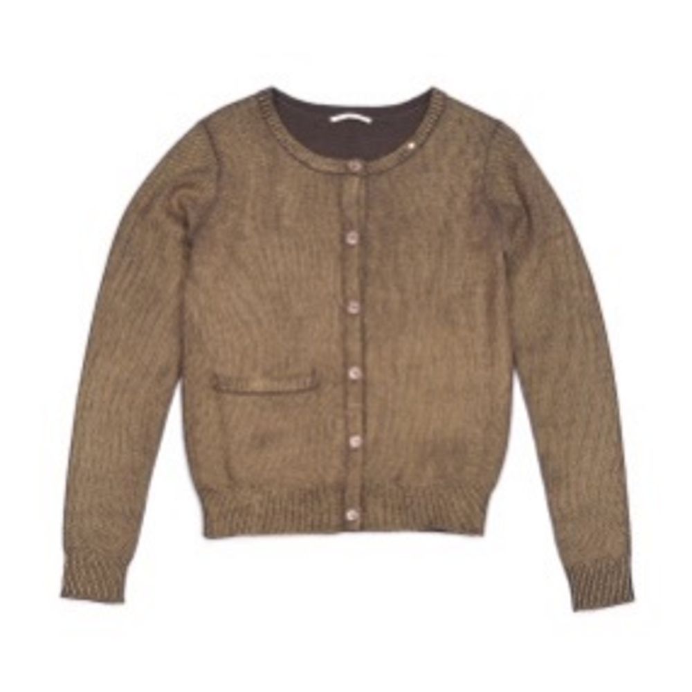 GAS Wool-Blend Cardigan – Chocolate Brown
