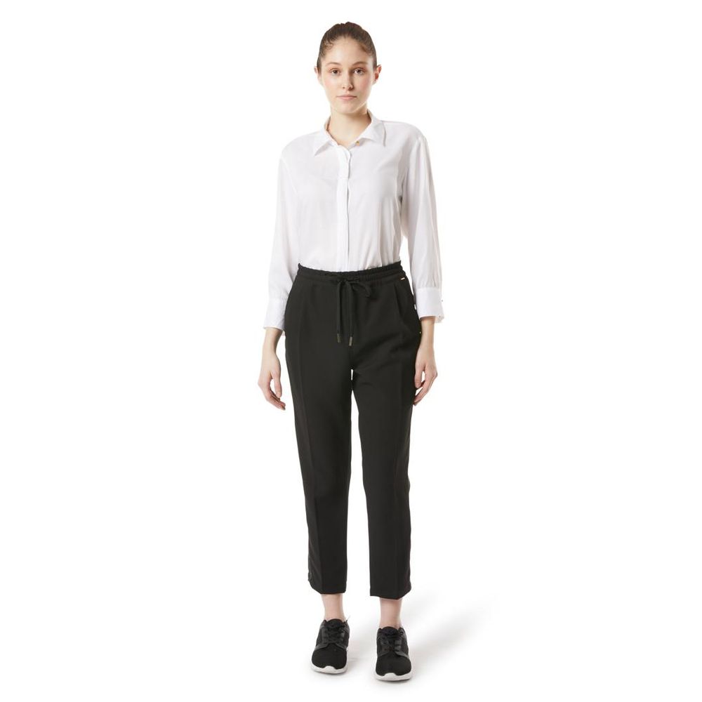 Gas Black Polyester Casual Pants