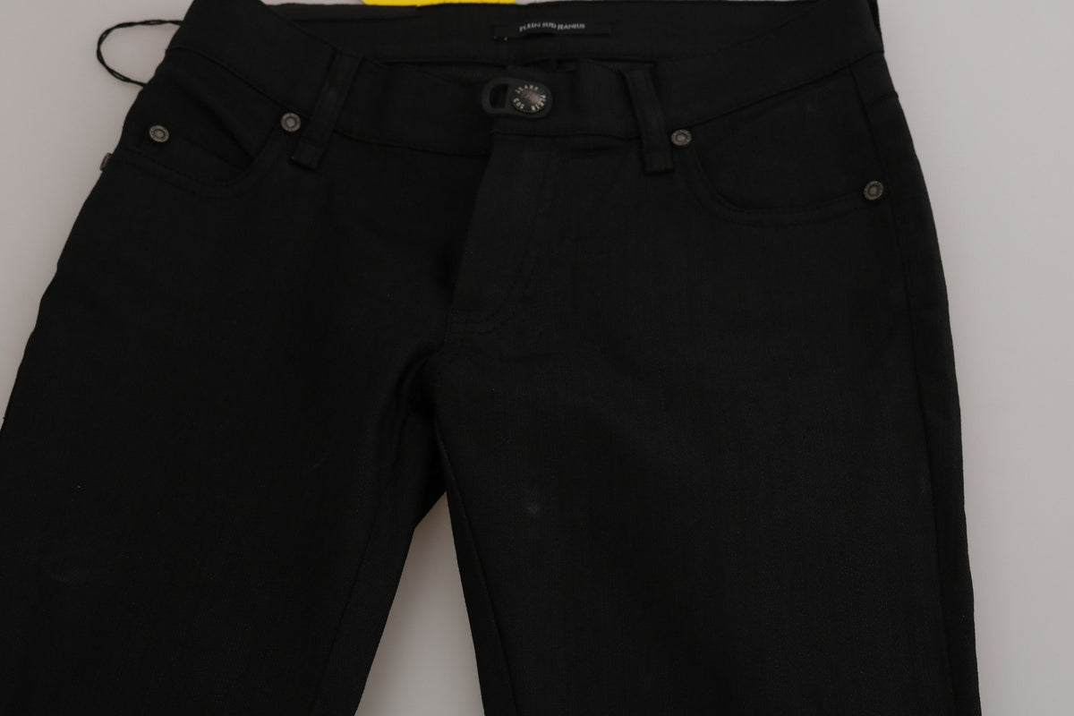 PLEIN SUD Cotton Black Mid Waist Skinny Denim Jeans