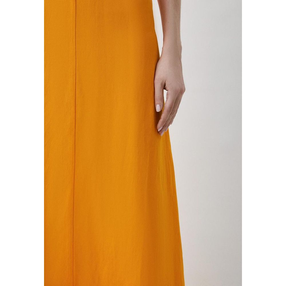 Patrizia Pepe Yellow Flax Casual Dress