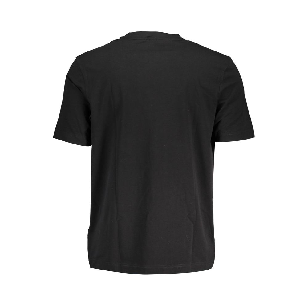 Black BOSS cotton and elastane T-shirt for men