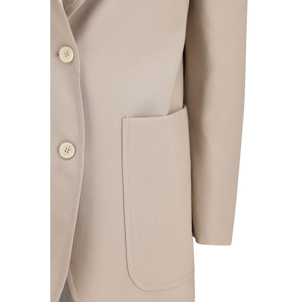 Max Mara single-breasted wool-blend blazer – beige