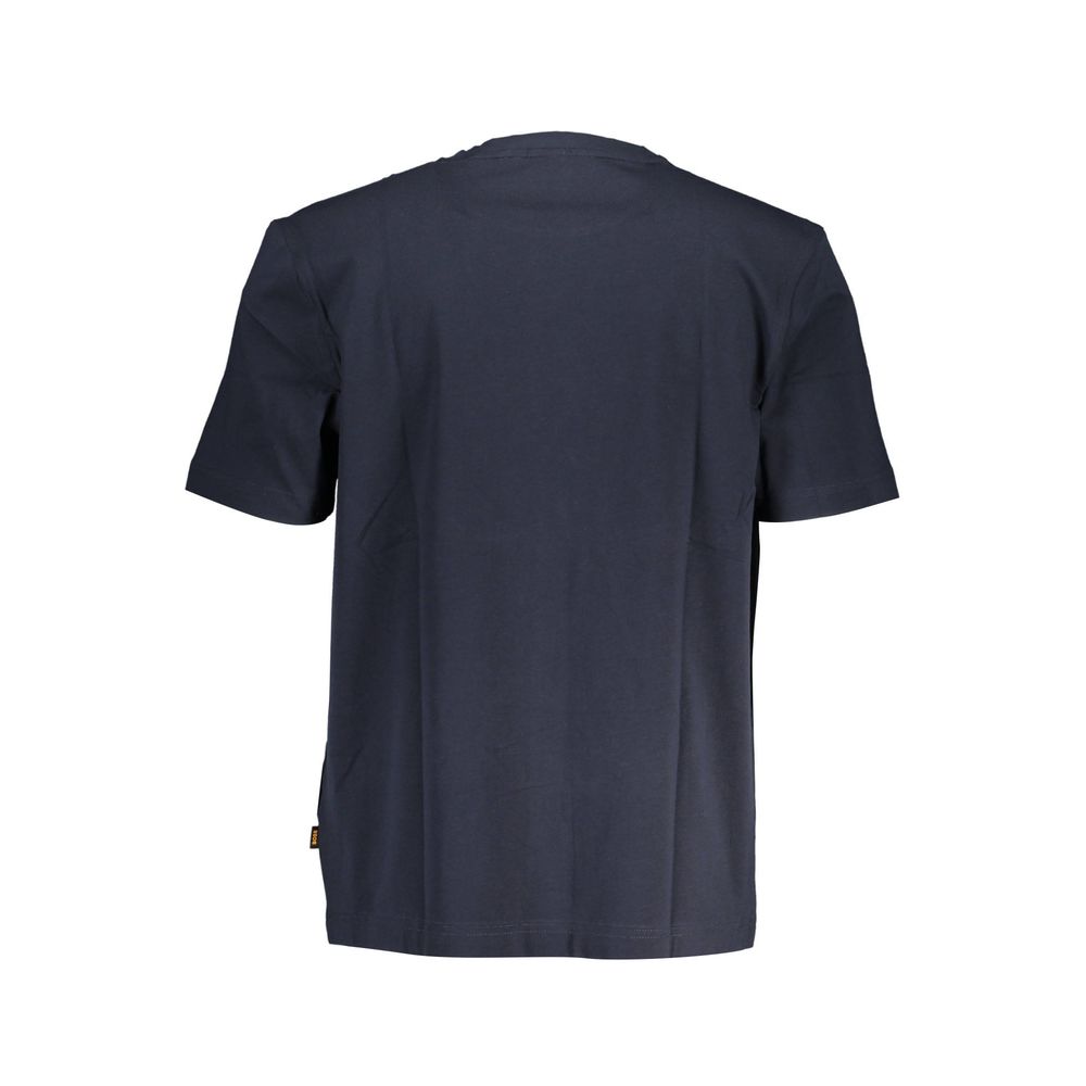 Blue BOSS cotton and elastane T-shirt for men