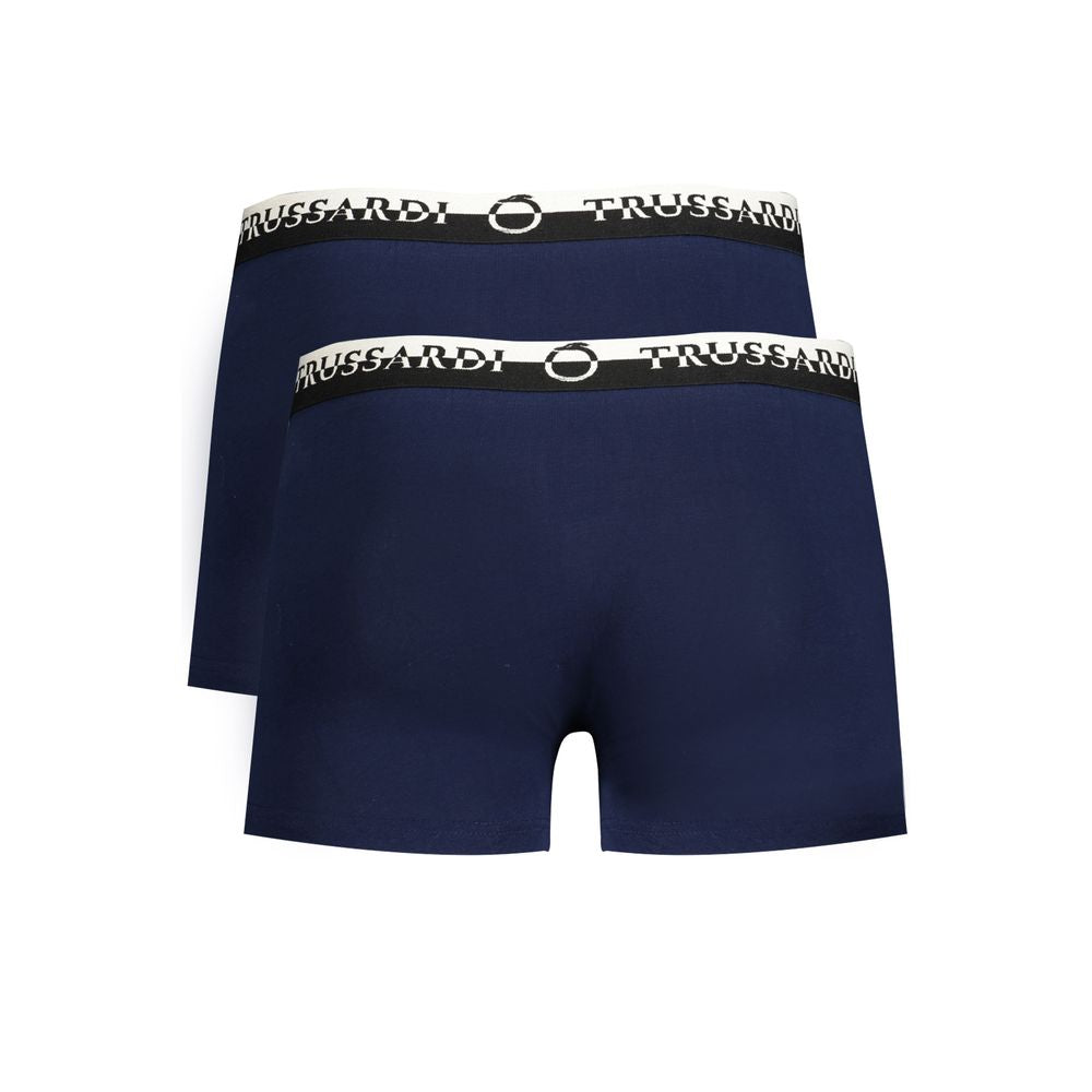 Trussardi Cotton-Blend Boxer Shorts, 2-Pack – Blue