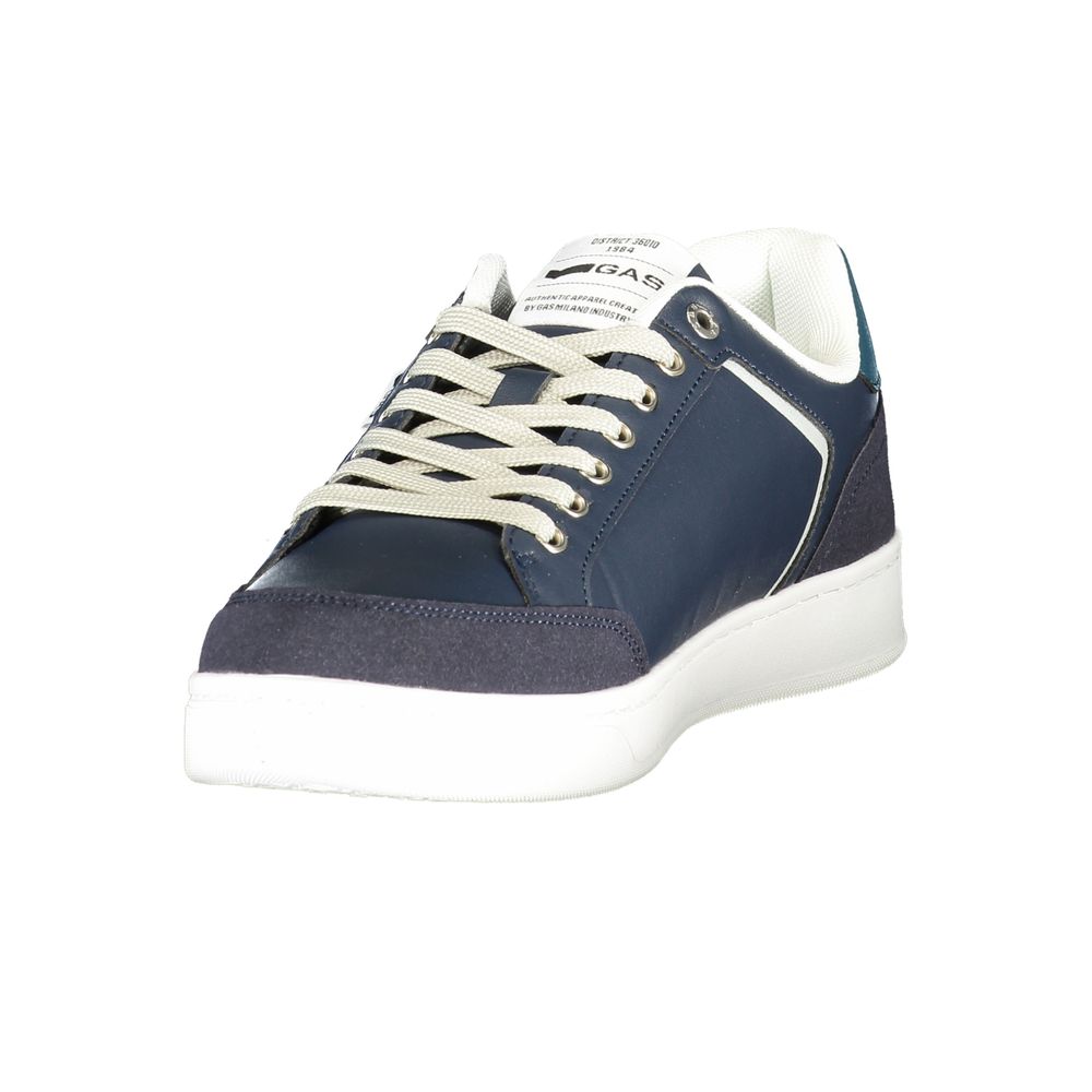 Gas Blue Polyurethane Men Sneaker