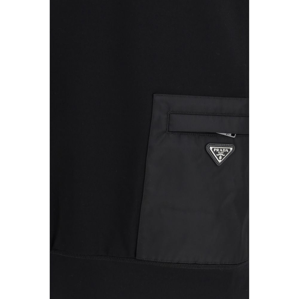 Prada Sweatshirt with Re-Nylon Pocket – Black