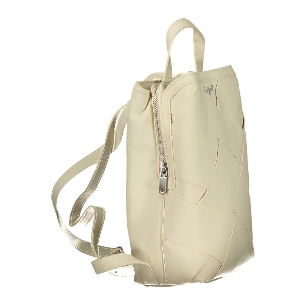 Desigual Chrome Sumy Polyurethane Mini Backpack – White