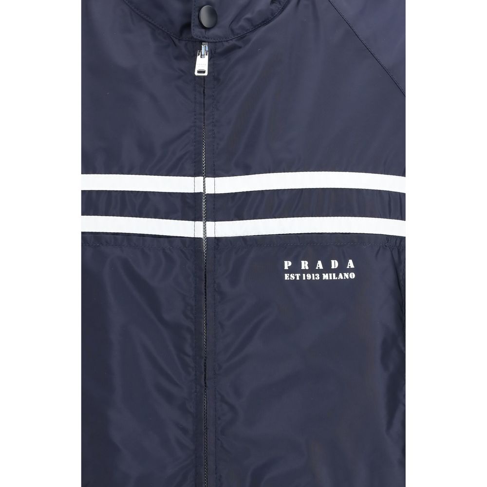 Prada Re-Nylon Hooded Jacket – Blue