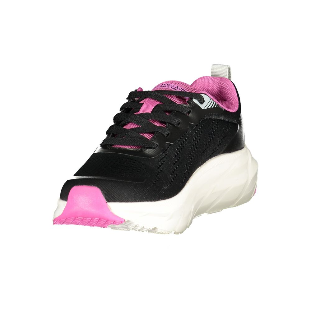 U.S. POLO ASSN. Black Women's Sneakers with Fuchsia Details