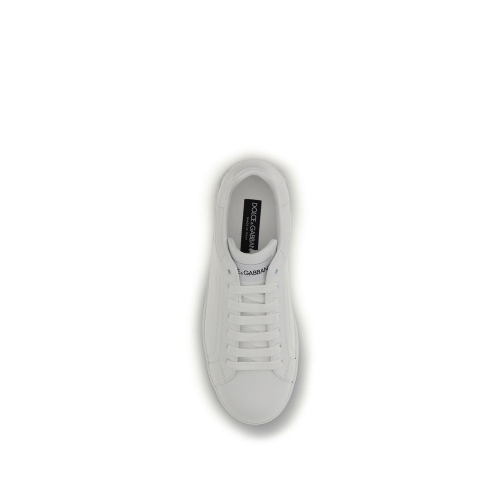 Dolce & Gabbana Portofino calf leather sneakers – white