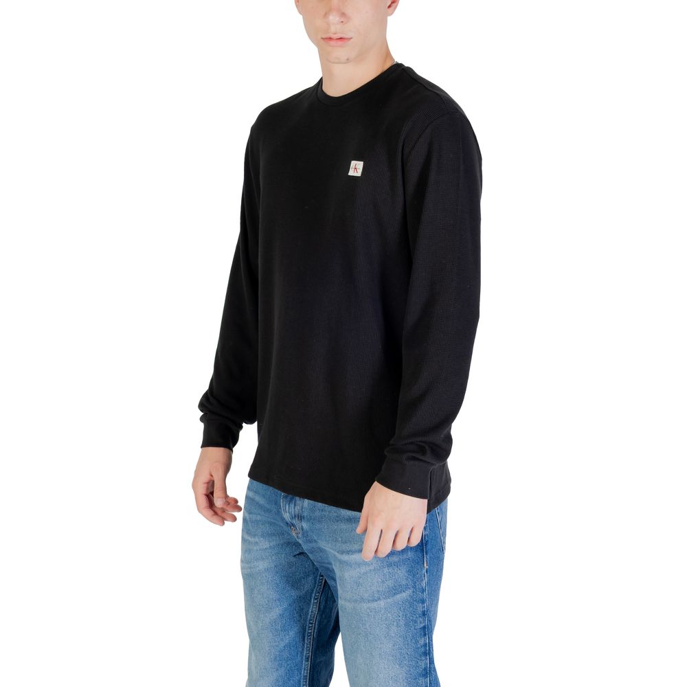 Calvin Klein Jeans LS Waffle Badge Long-Sleeved T-Shirt – Black