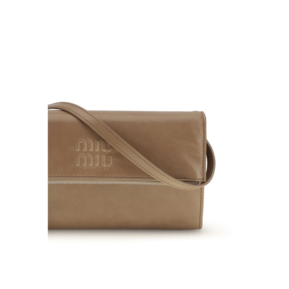 Miu Miu Women's Calf Leather Clutch – Beige