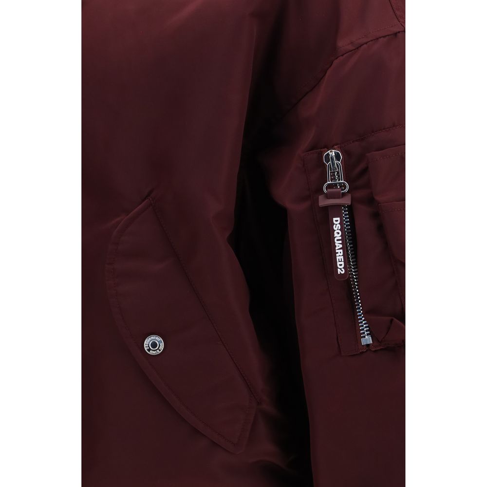 Dsquared² ’80s Nylon Bomber Jacket – Bordeaux