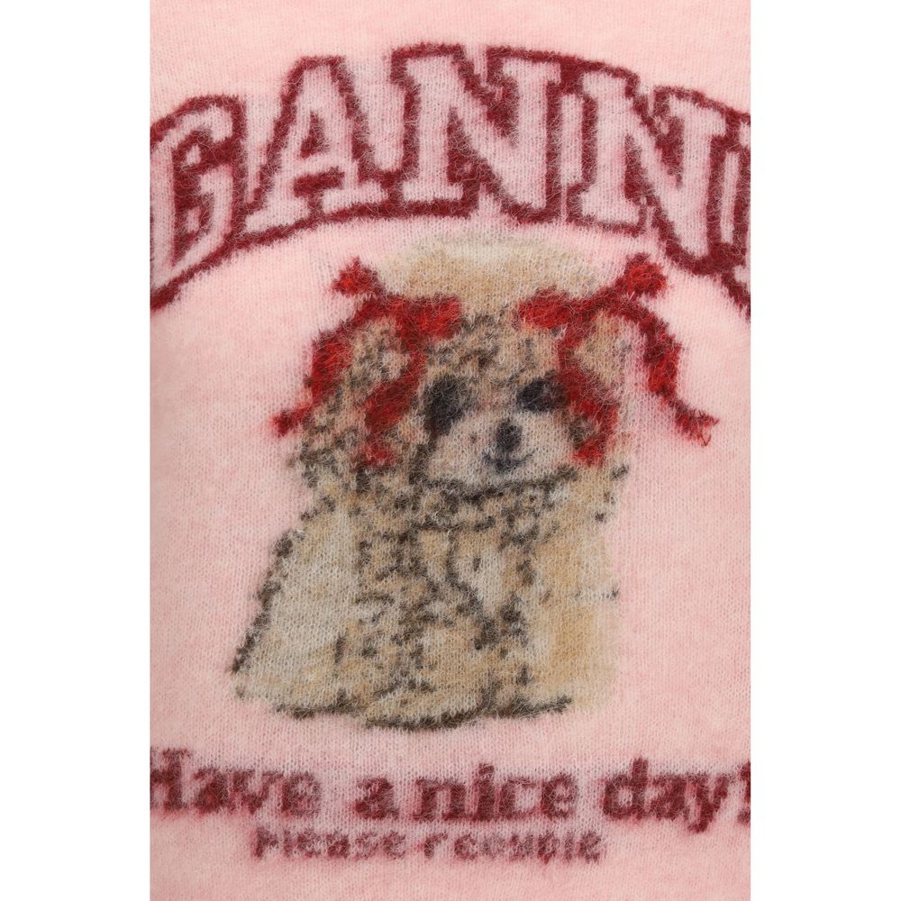 Ganni Graphic Alpaca-Blend Knit T-Shirt – Multicolour