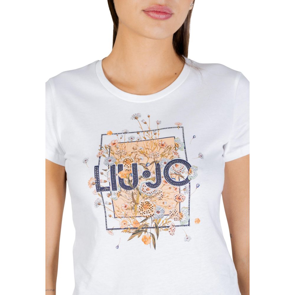 Liu Jo WA6493 JS923 Floral-Print T-Shirt – White
