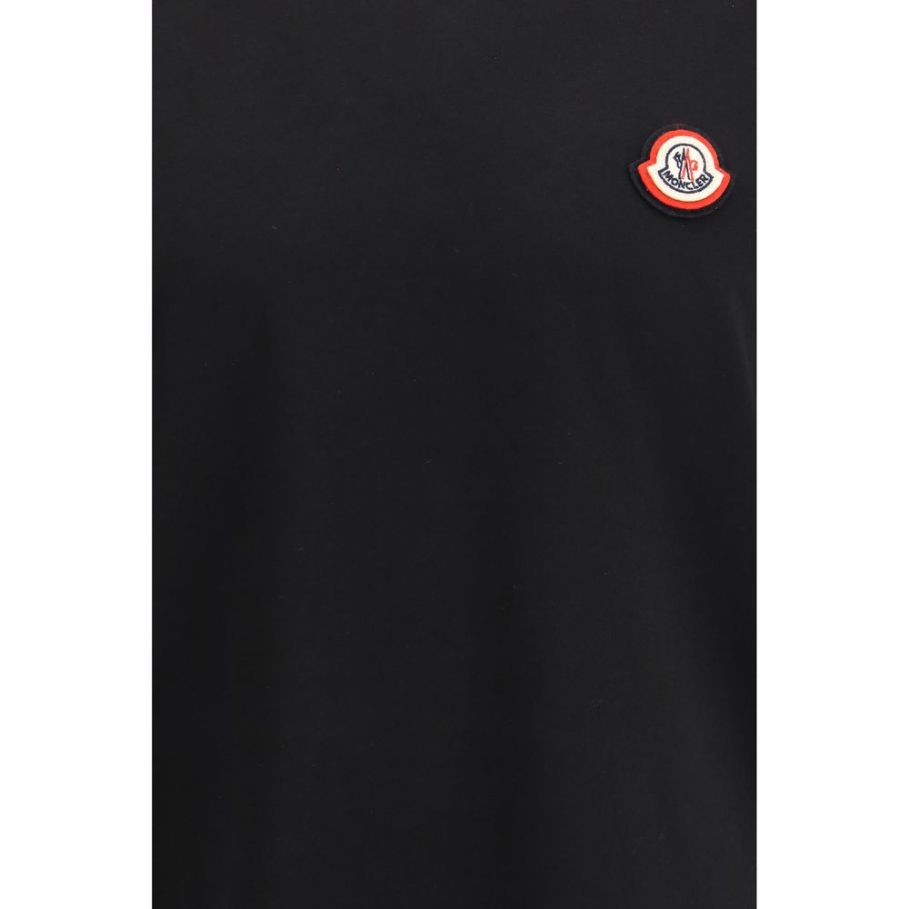 Moncler Cotton T-Shirt with Logo Patch – Black