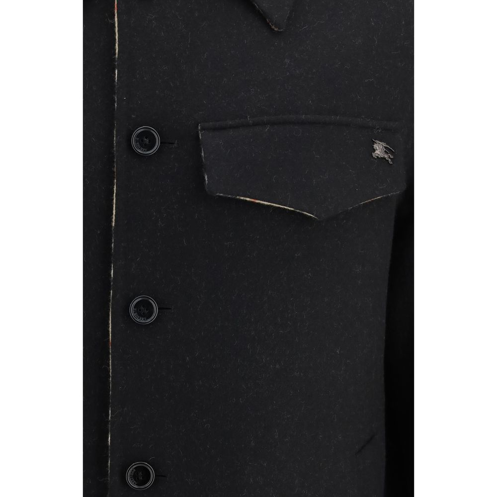 Burberry Black Wool Oves Aries Full-Length Jacket
