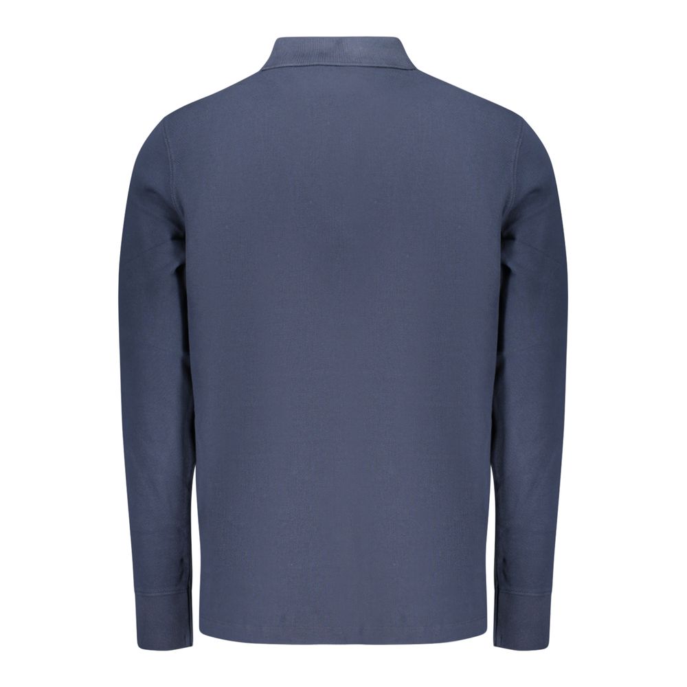Timberland Blue Long-Sleeve Cotton Polo Shirt