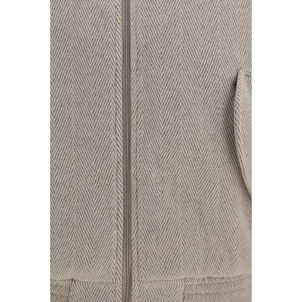 Jacquemus Le Bomber Losange i uldblanding – beige