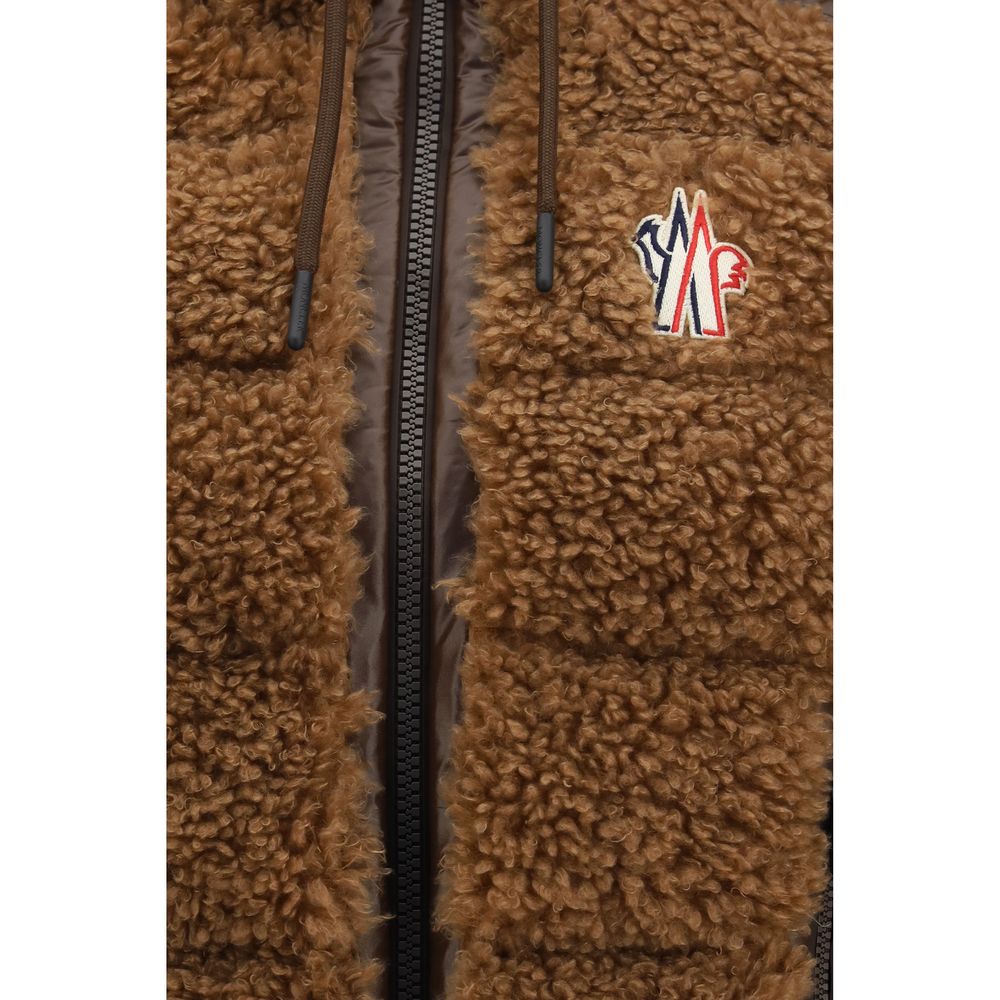 Moncler Grenoble Padded Down Vest with Hood – Brown