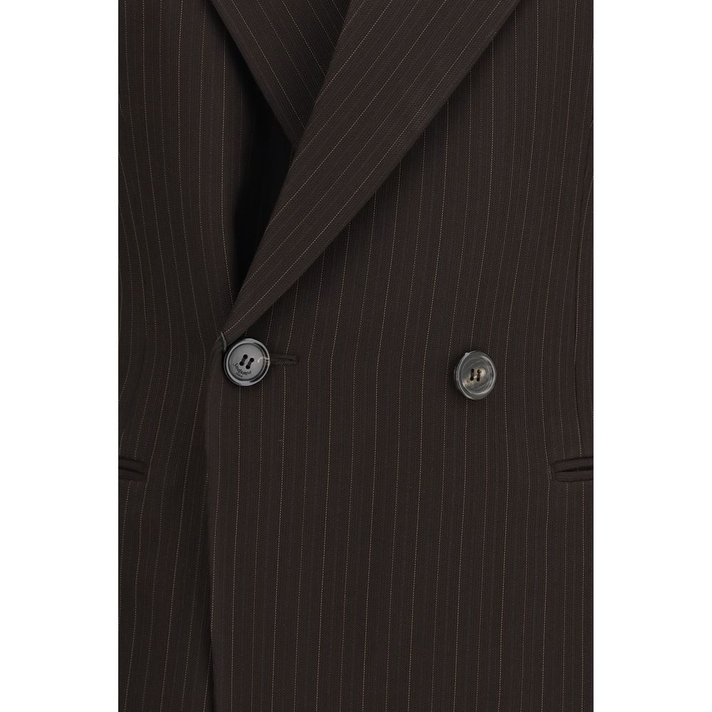Brown Saint Laurent double-breasted wool jacket