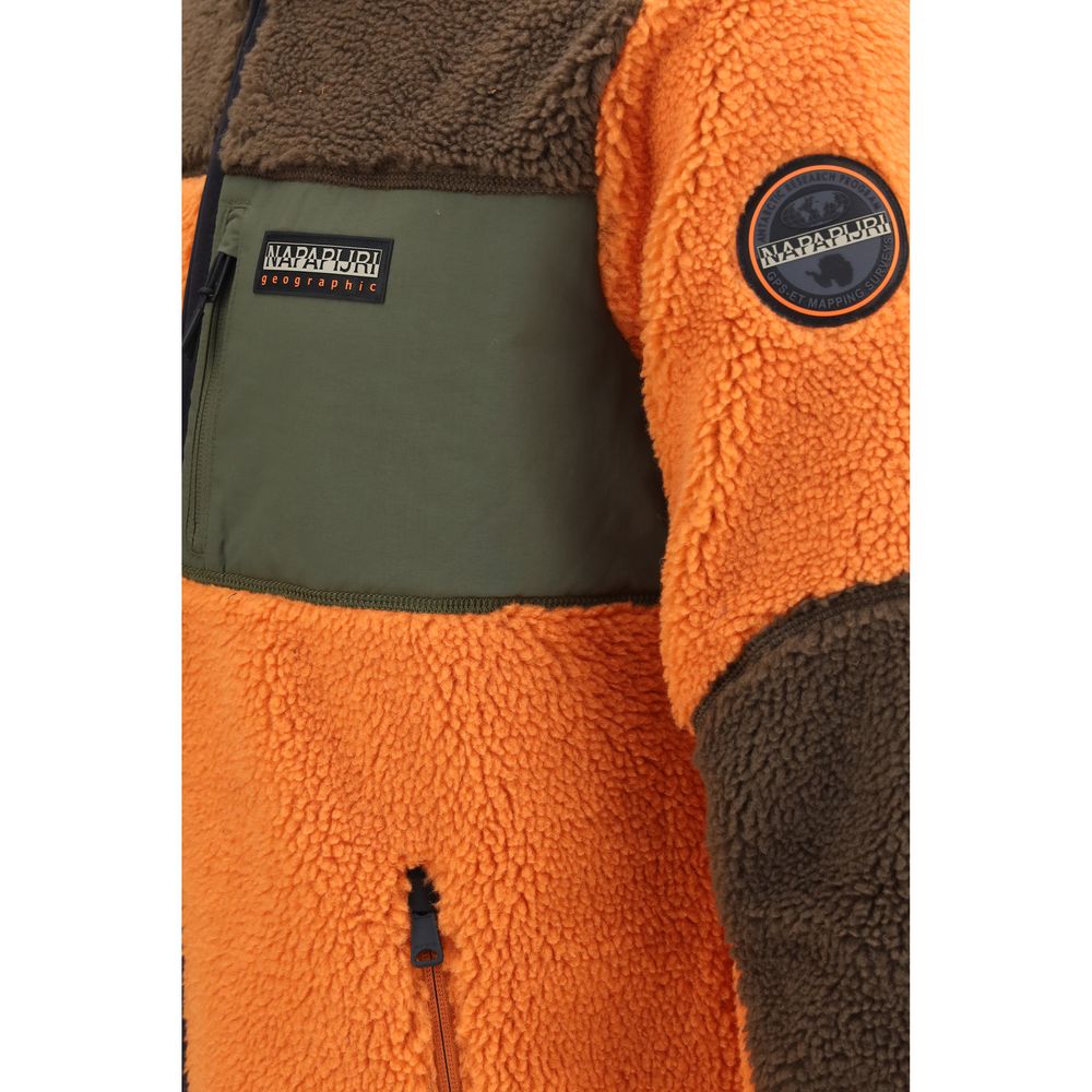 Orange Napapijri Yupik polyester fleece sweatshirt