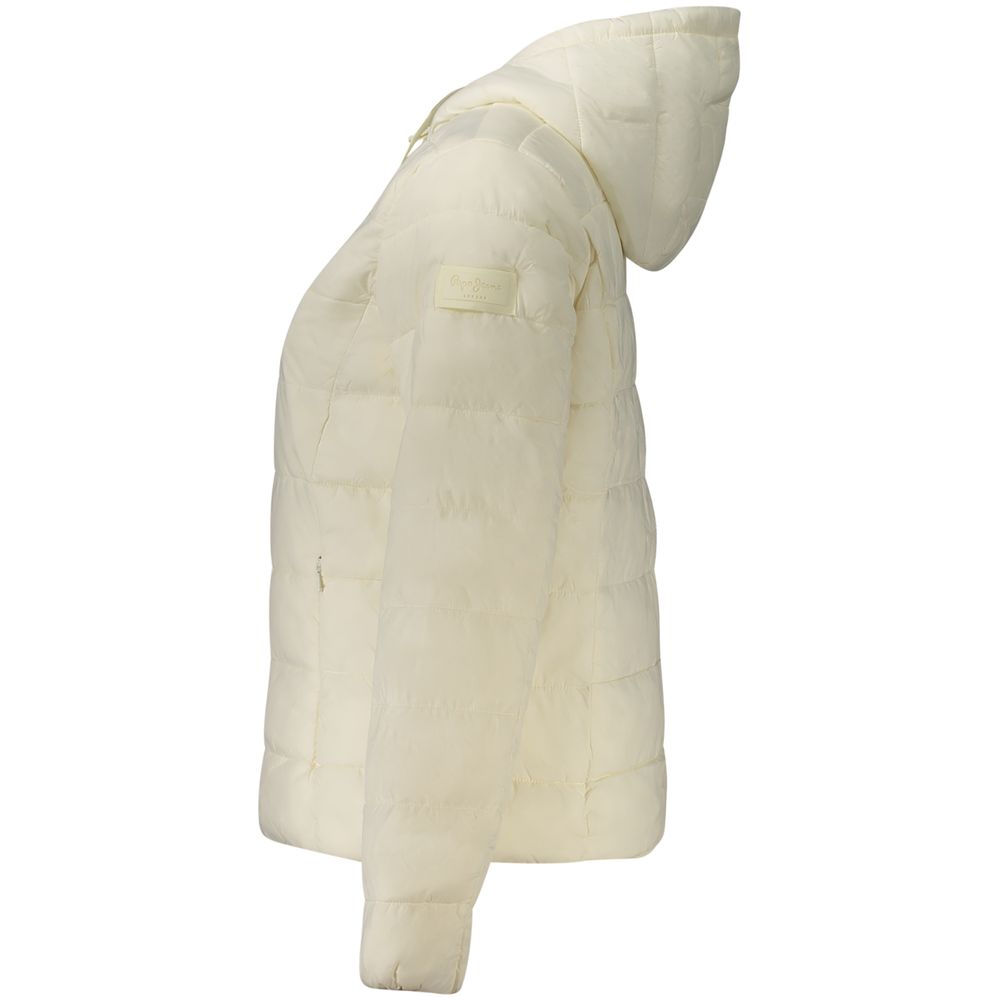 White Pepe Jeans Lia Short hooded jacket in polyamide