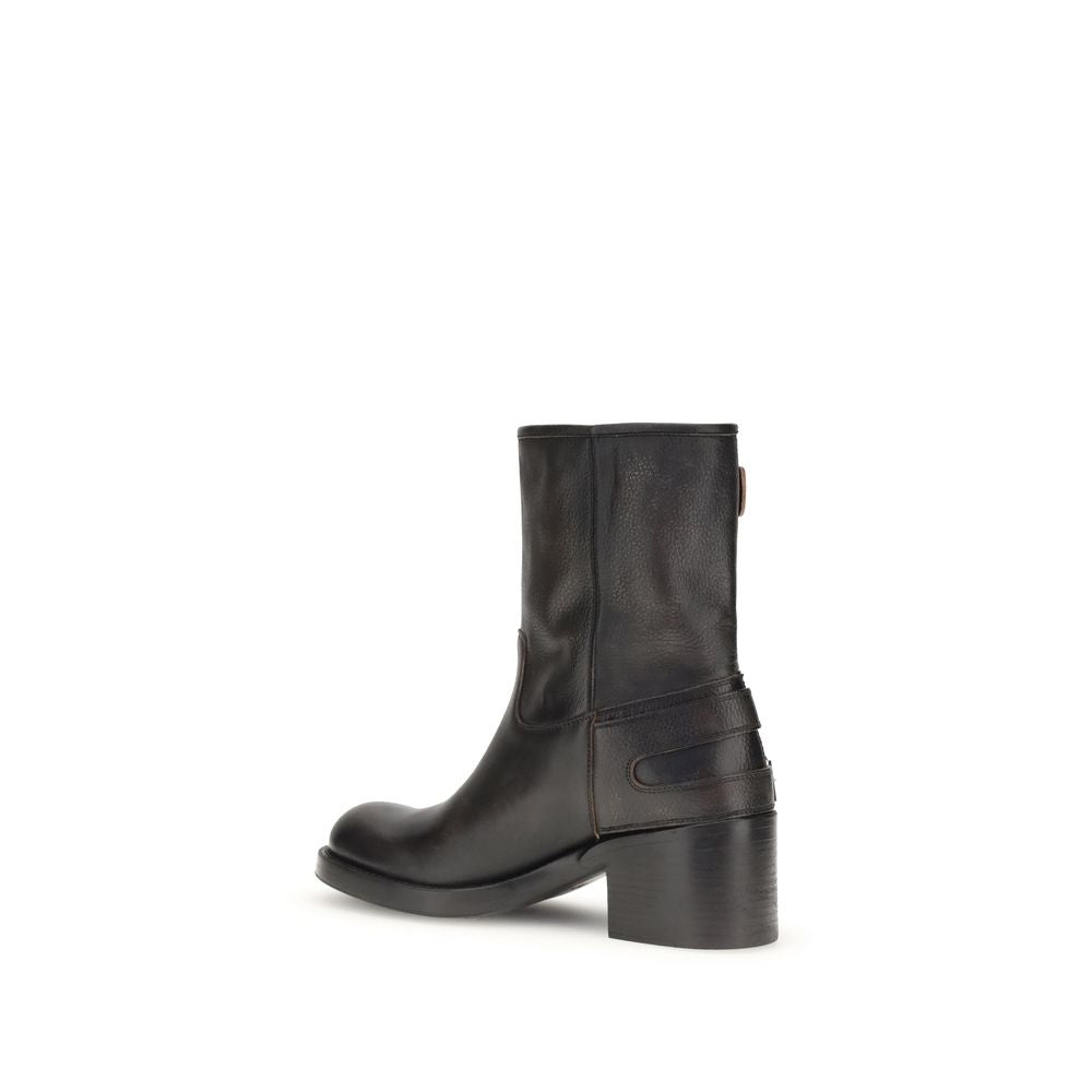 Chloé Black Calf Leather Bos Taurus Ankle Boots