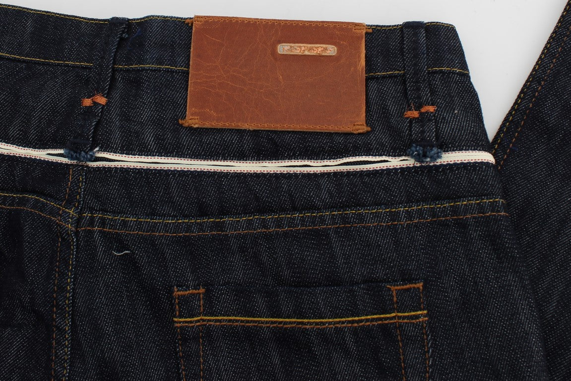 Acht dark blue cotton straight-leg jeans