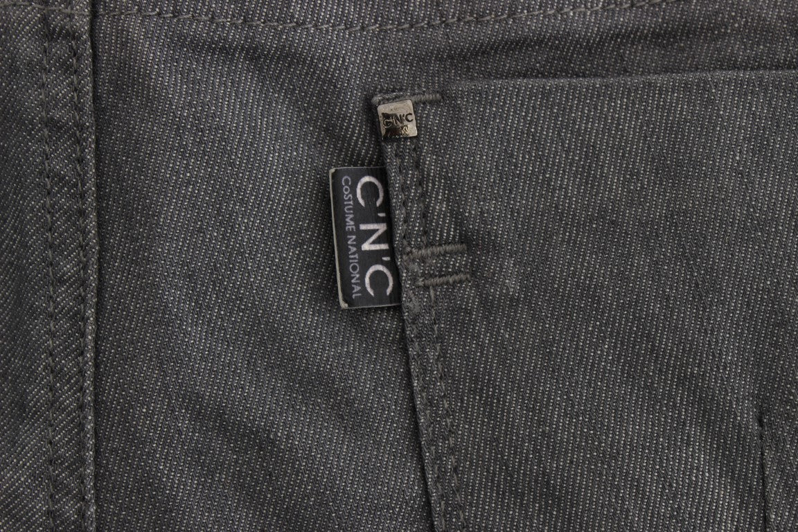 Gray Costume National C’N’C cotton blend slim fit jeans