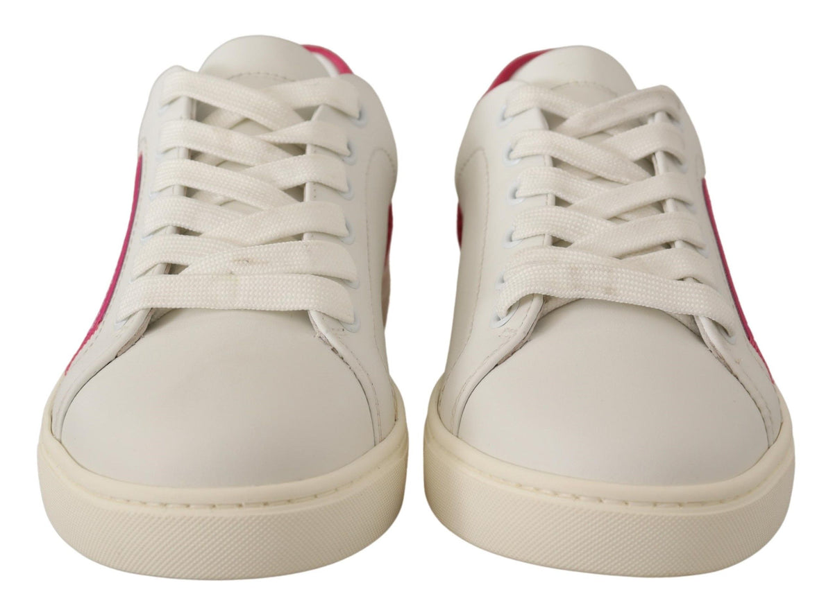 Dolce & Gabbana women's leather sneakers – white/pink