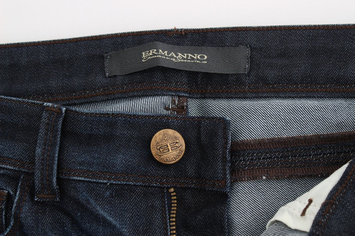 Dark blue Ermanno Scervino skinny jeans in cotton and elastane