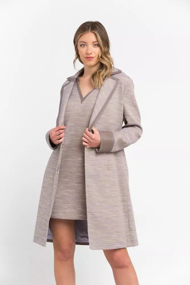 Beige Trussardi coat in cotton and polyester