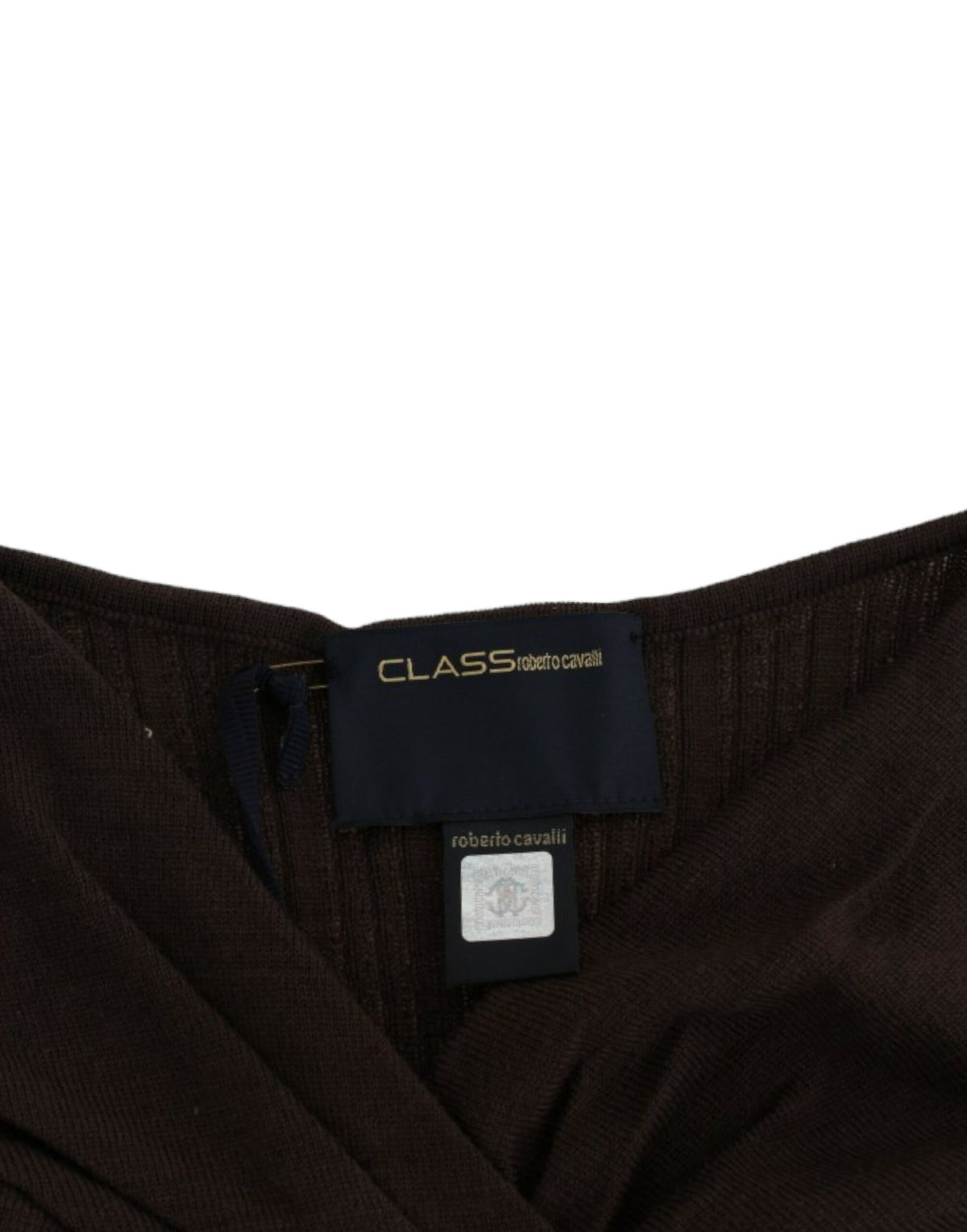 Class Roberto Cavalli brown virgin wool knitted sweater
