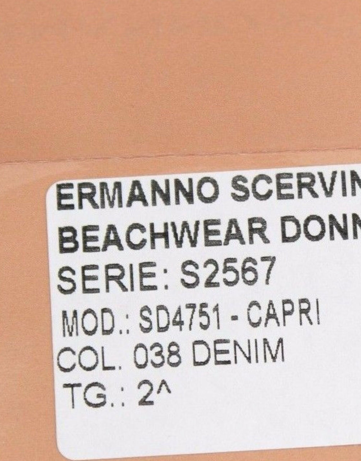 Blue Ermanno Scervino Beachwear Capri Jeans in Cotton, Nylon and Elastane