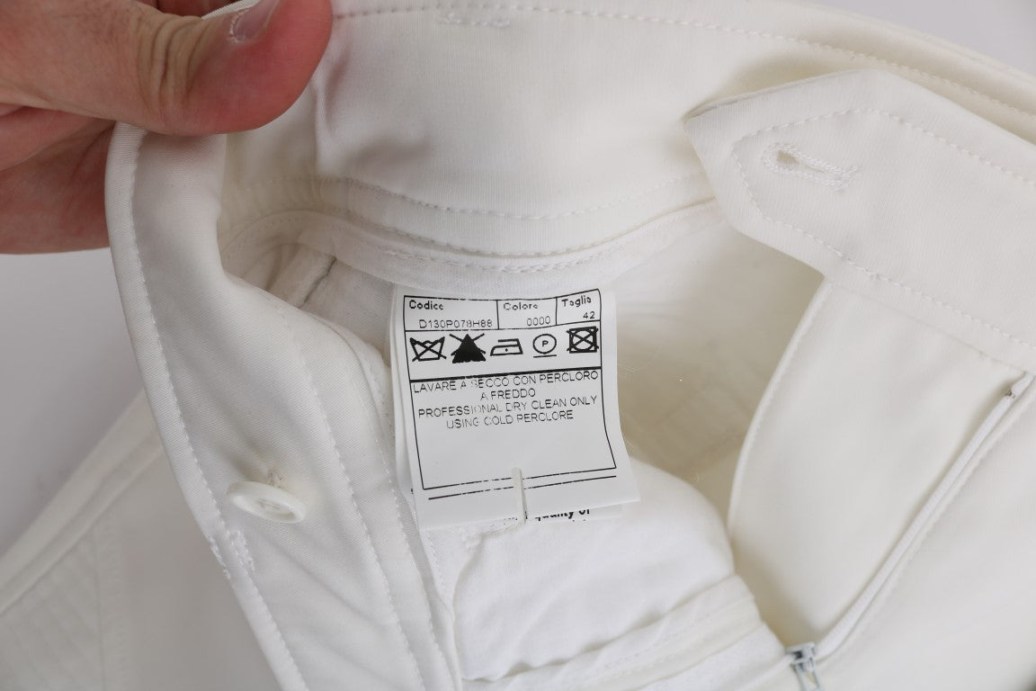Ermanno Scervino white slim fit cotton pants