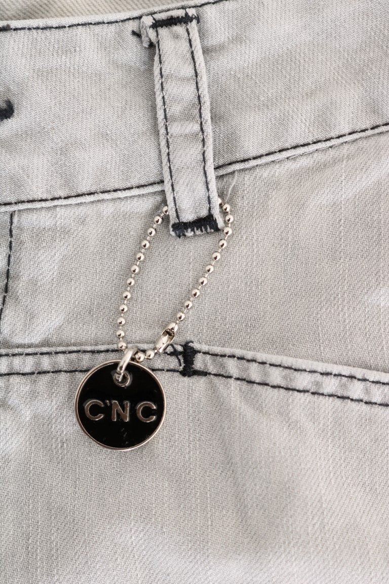 Costume National C’N’C gray wash cotton super slim jeans