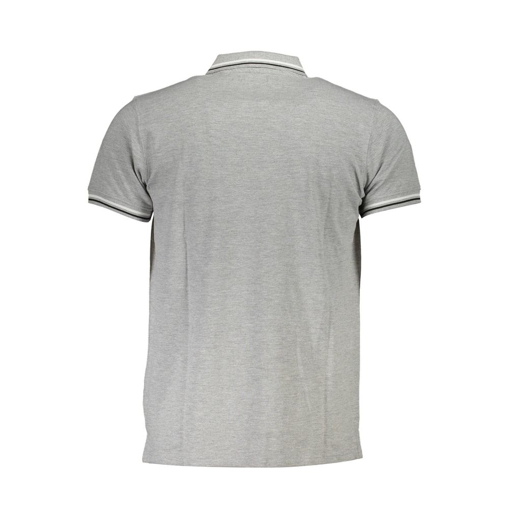 Cavalli Class Grey Cotton Polo Shirt for Men