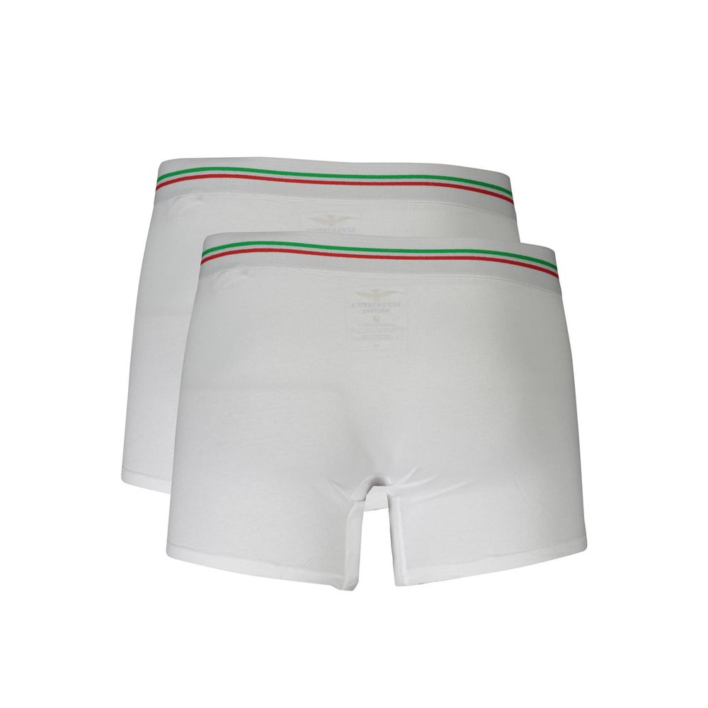 Aeronautica Militare White Cotton Men's Boxer Briefs