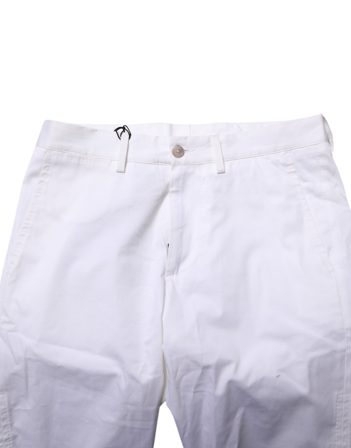 Dolce & Gabbana White Cotton Stretch Men Denim Bermuda Shorts