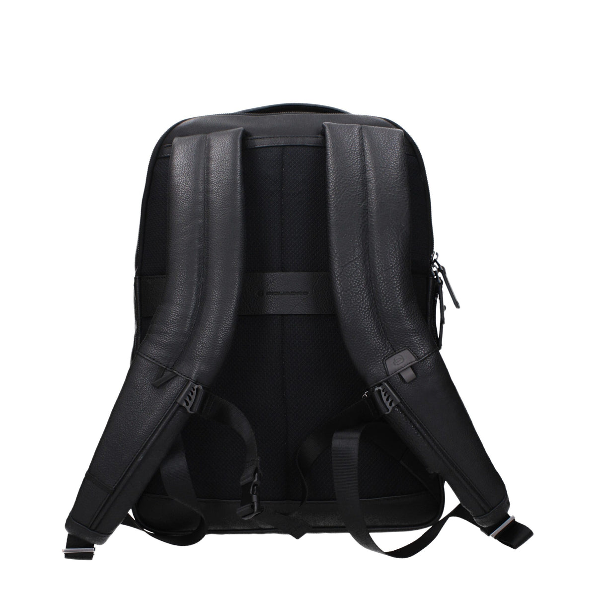 Piquadro black leather backpack with CONNEQU