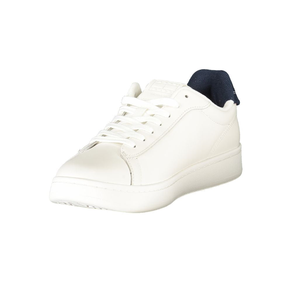 Tommy Hilfiger White Sneakers for Men with Blue Details
