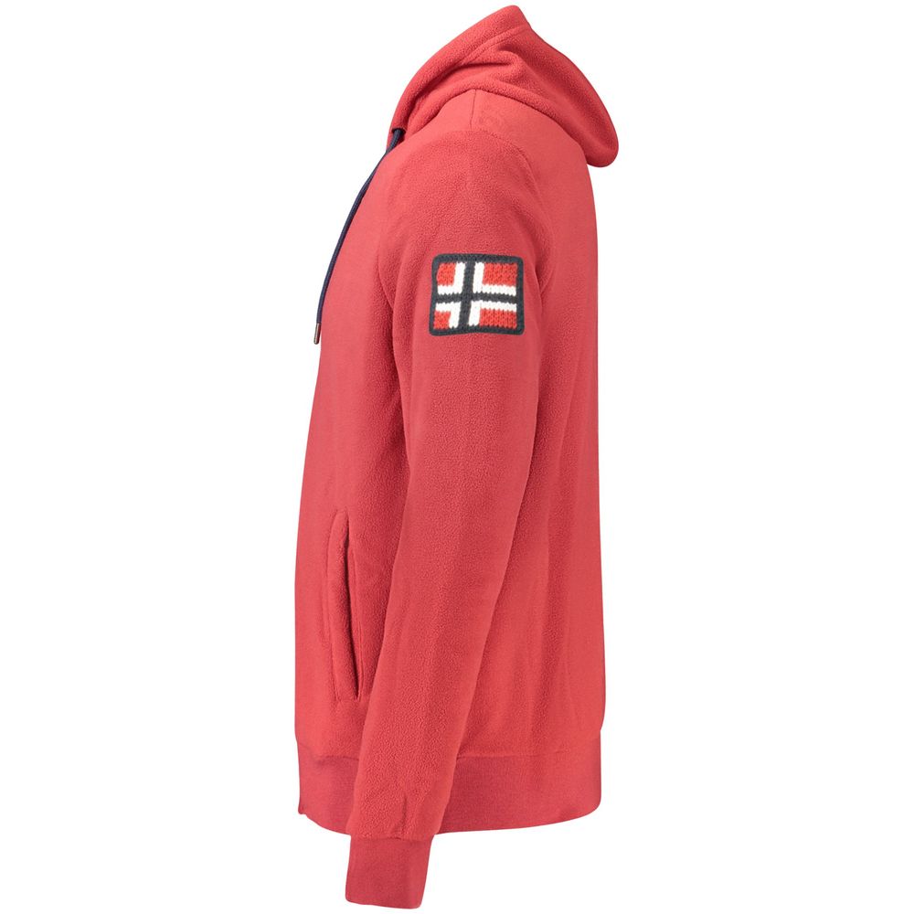 Norway 1963 Red Polyester Men's Hooded Sweatshirt