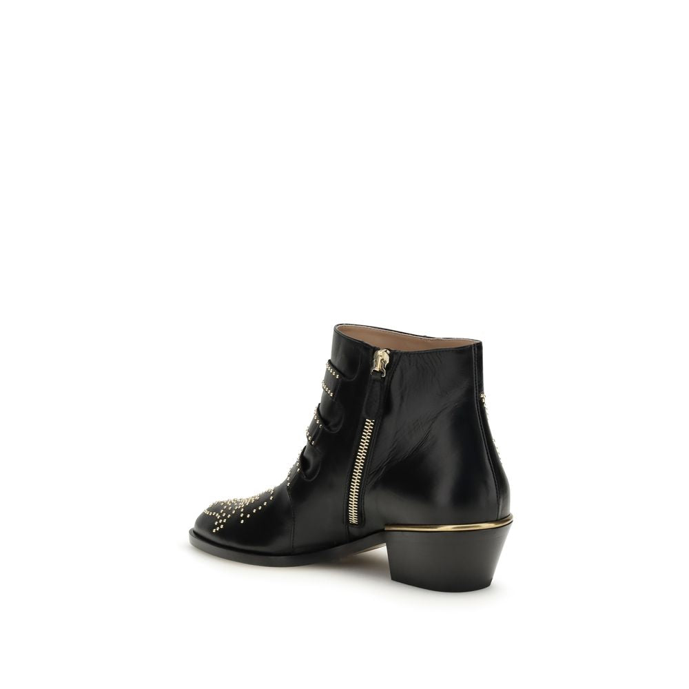 Chloé Susan Calf Leather Ankle Boots – Black