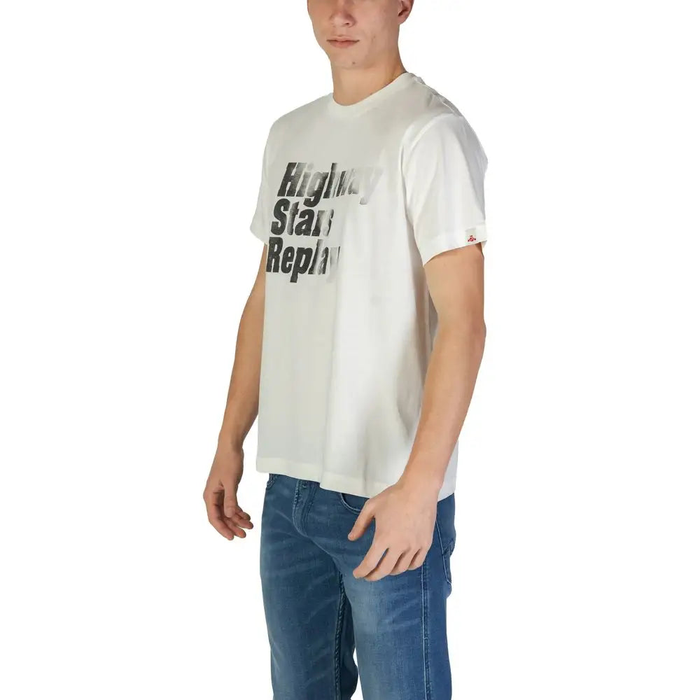 Replay hvid bomuld T-shirt med Highway Star Replay tryk