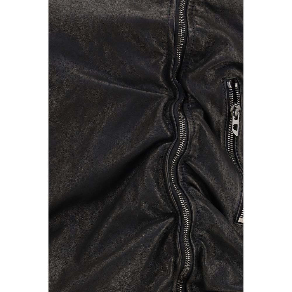Diesel Black Lamb Leather Biker Jacket