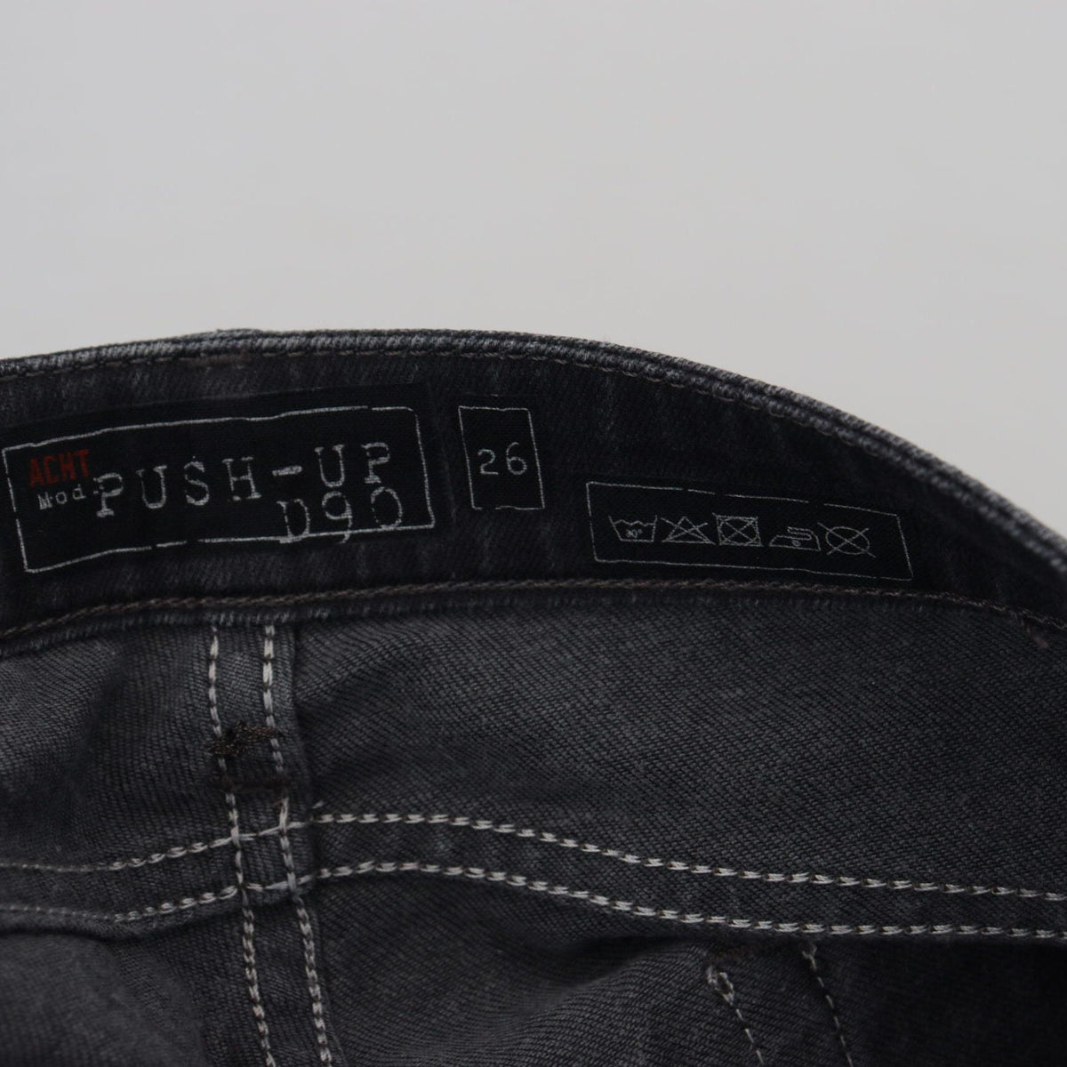 Acht Black Washed Low Waist Slim Fit Cotton Denim Jeans