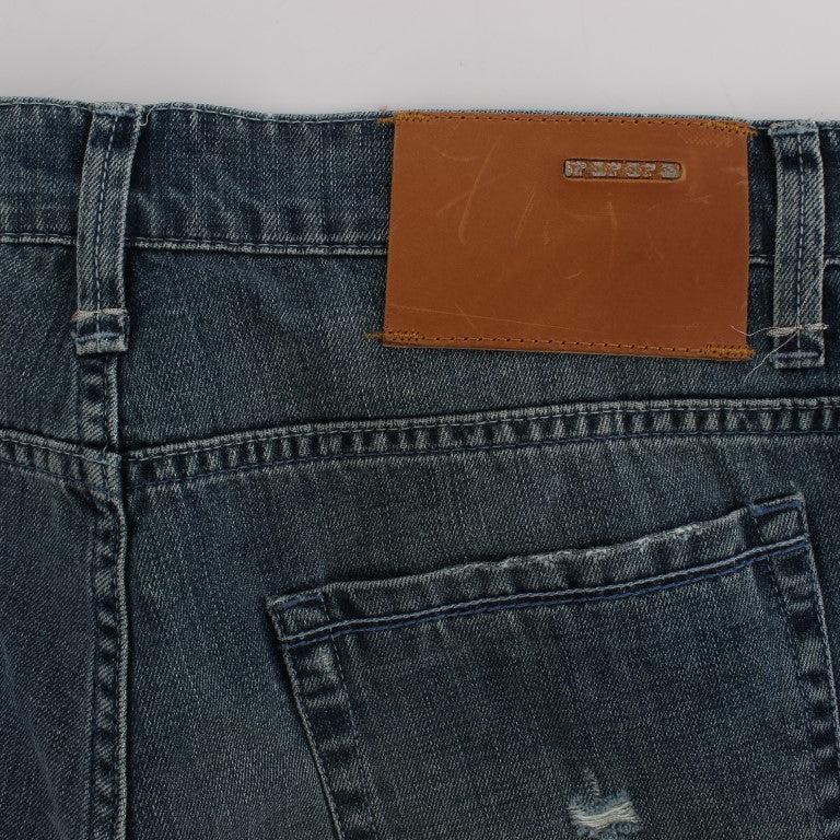 Acht Blue Wash Cotton Denim Regular Fit Jeans