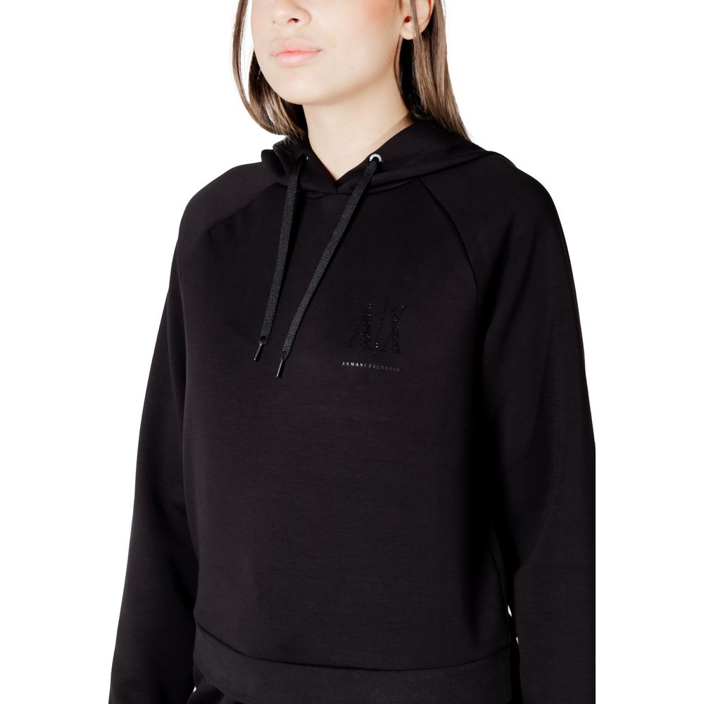 Armani Exchange Black Viscose Hoodie